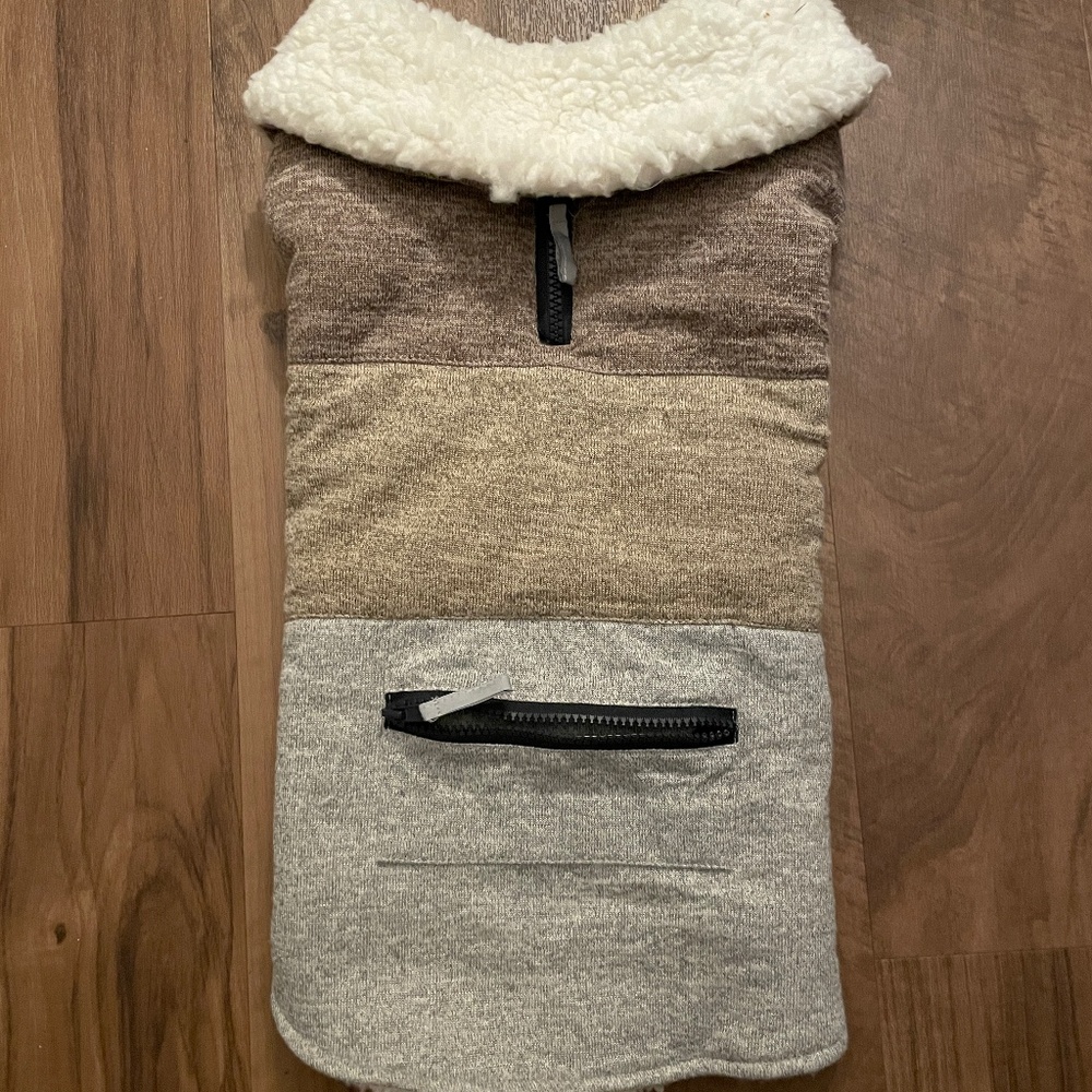 Tricolor Sherpa Dog Coat